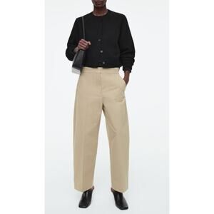 Cos Cropped Straight-Leg Twill Grey Pants Size 36R